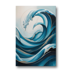 Ocean Currents Blue Abstract - Canvas Wall Art - Front