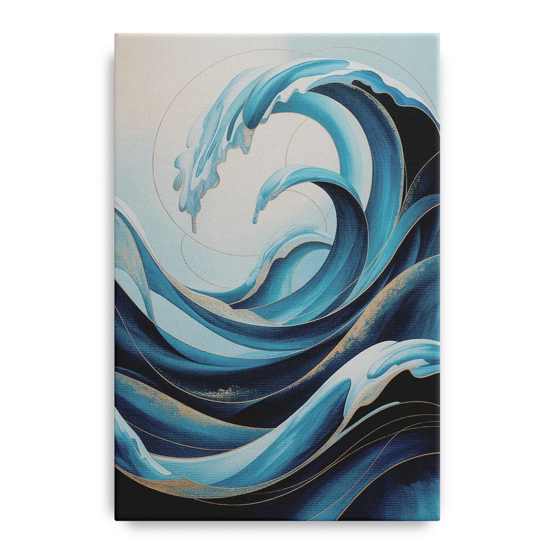 Ocean Currents Blue Abstract Front - Canvas Wall Art