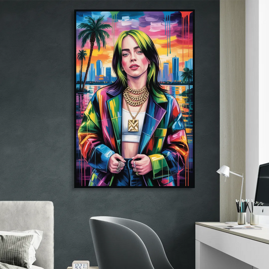 Ocean Eyes Living Room - Black Canvas Wall Art