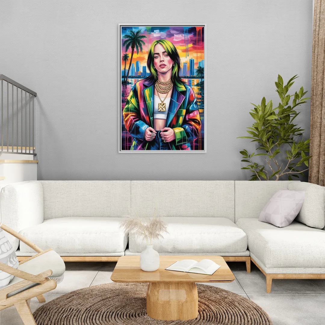 Ocean Eyes - Living Room White Frame Canvas
