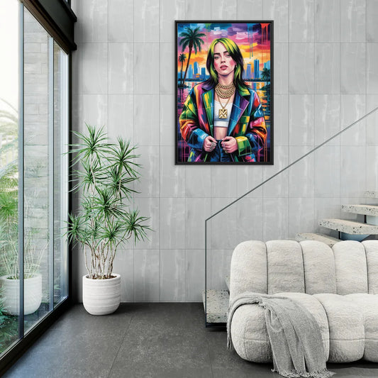 Ocean Eyes - Living Room Black Frame Canvas