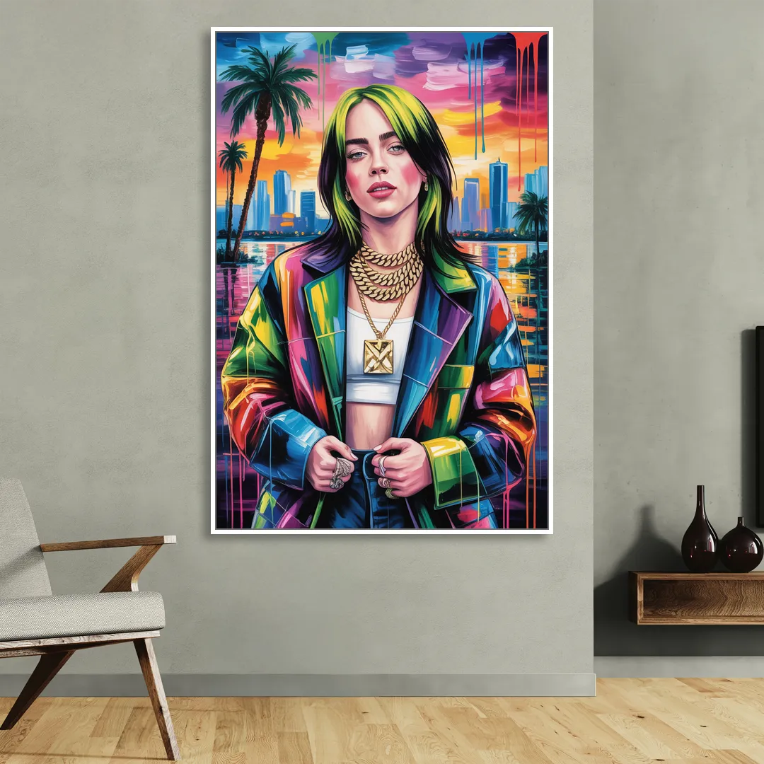 Ocean Eyes Living Room - White Canvas Wall Art