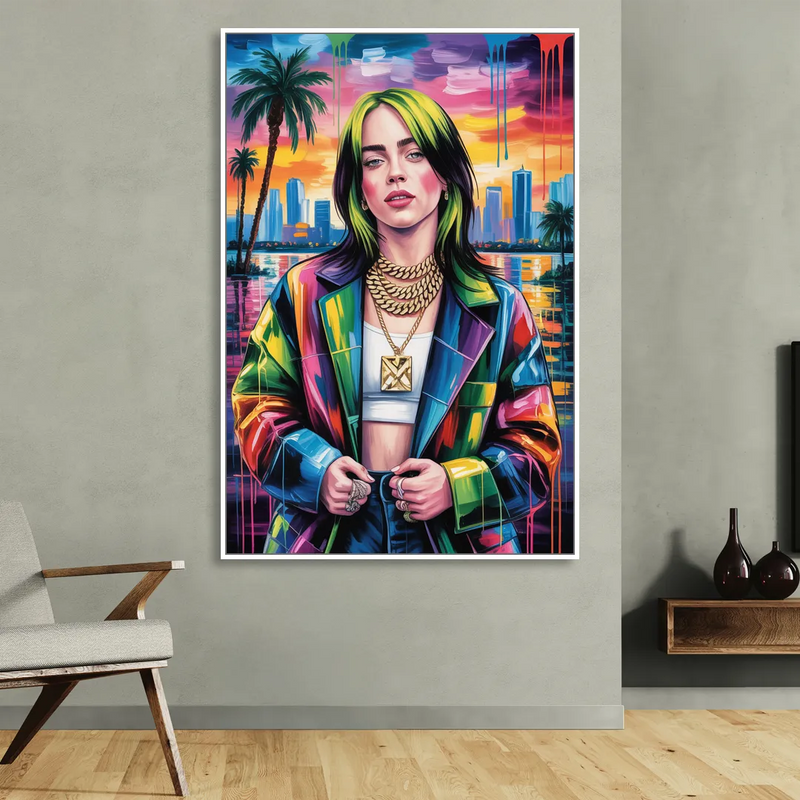 Ocean Eyes Living Room - White Canvas Wall Art