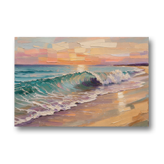 Ocean Wave Painting of a Sunset Curl - Canvas Wall Art - Front