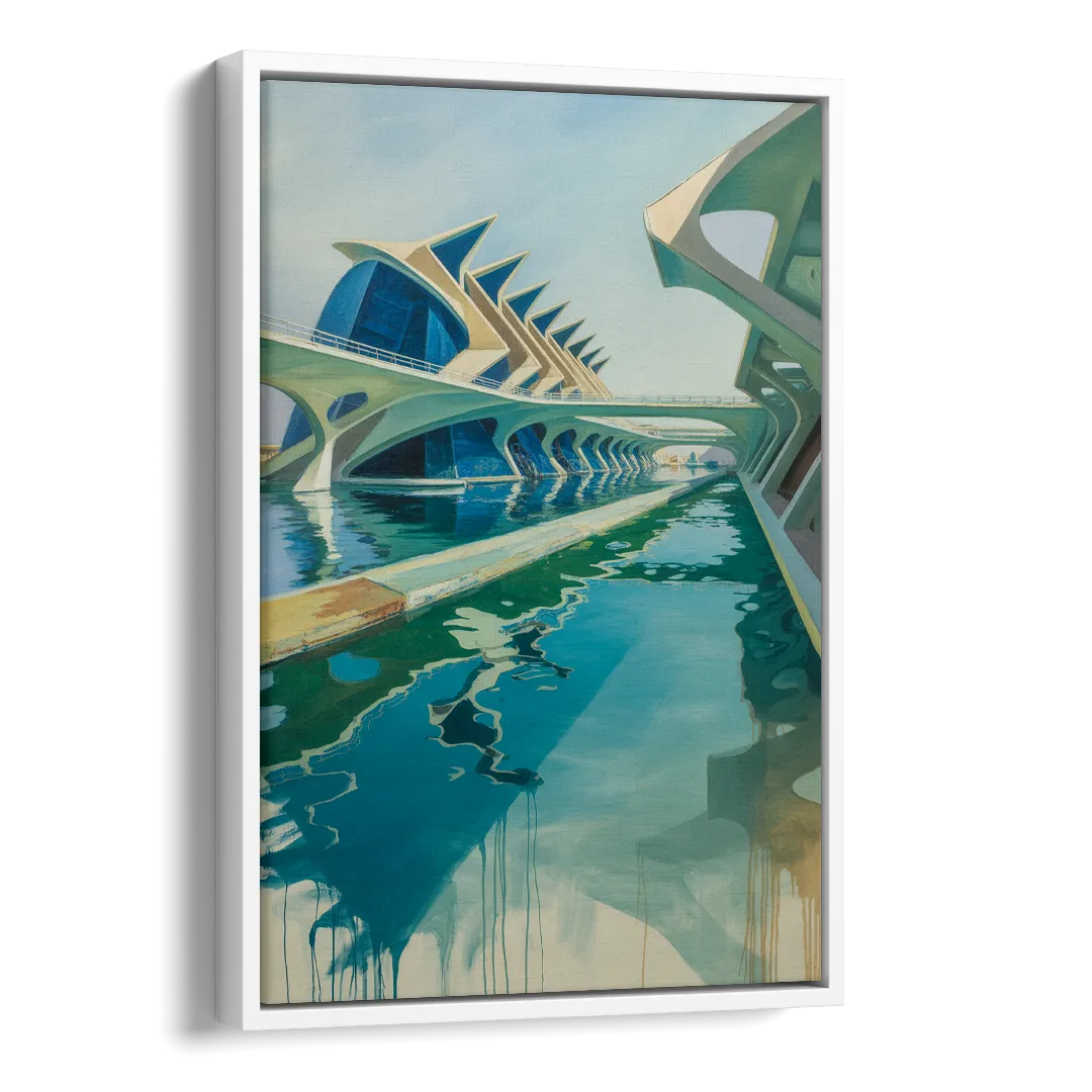 Oceanografic Valencia Side - White Canvas Wall Art
