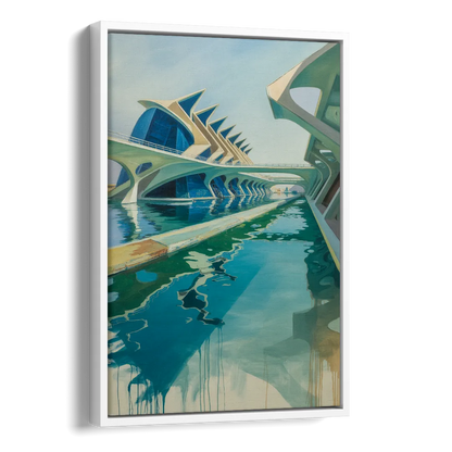 Oceanografic Valencia Side - White Canvas Wall Art
