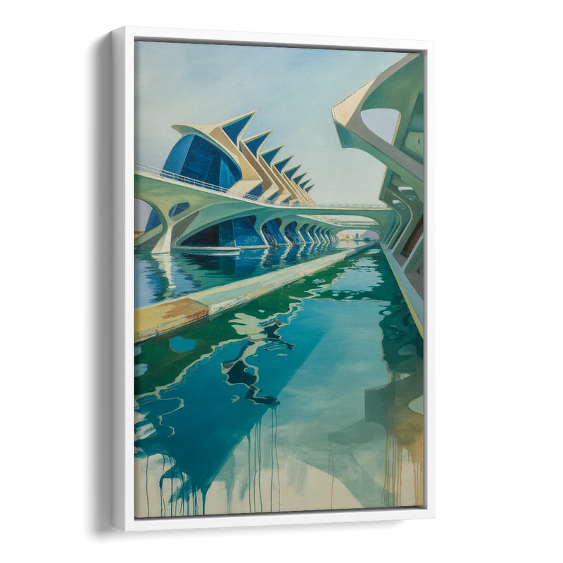 Oceanografic Valencia Side - White Canvas Wall Art