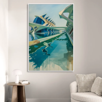 Oceanografic Valencia Living Room - White Canvas Wall Art