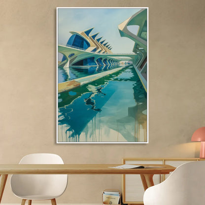 Oceanografic Valencia Sitting Room - White Canvas Wall Art