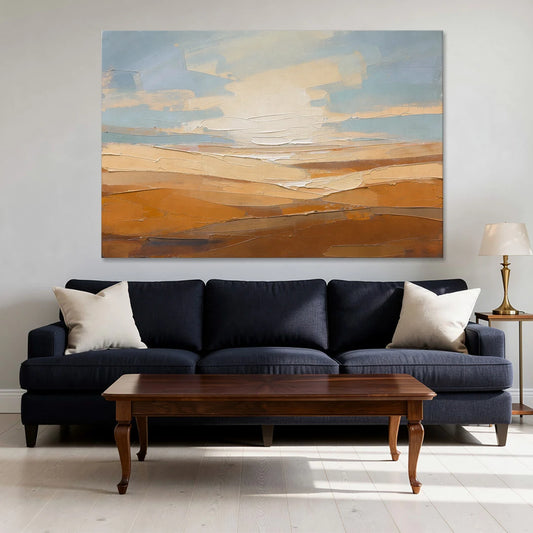 Ochre Desert Horizon at First Light - Canvas Wall Art - Sofa - 60x40