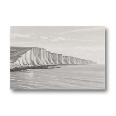Office Art Prints Chalk Cliffs Above a Calm Sea - Canvas Wall Art - Front