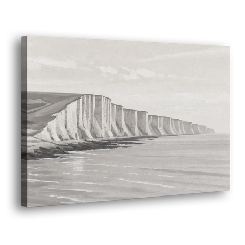 Office Art Prints Chalk Cliffs Above a Calm Sea - Canvas Wall Art - Side