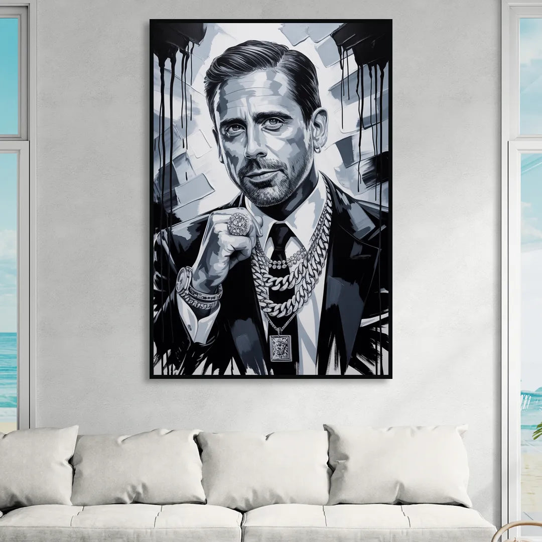 Office Legend Living Room - Black Canvas Wall Art