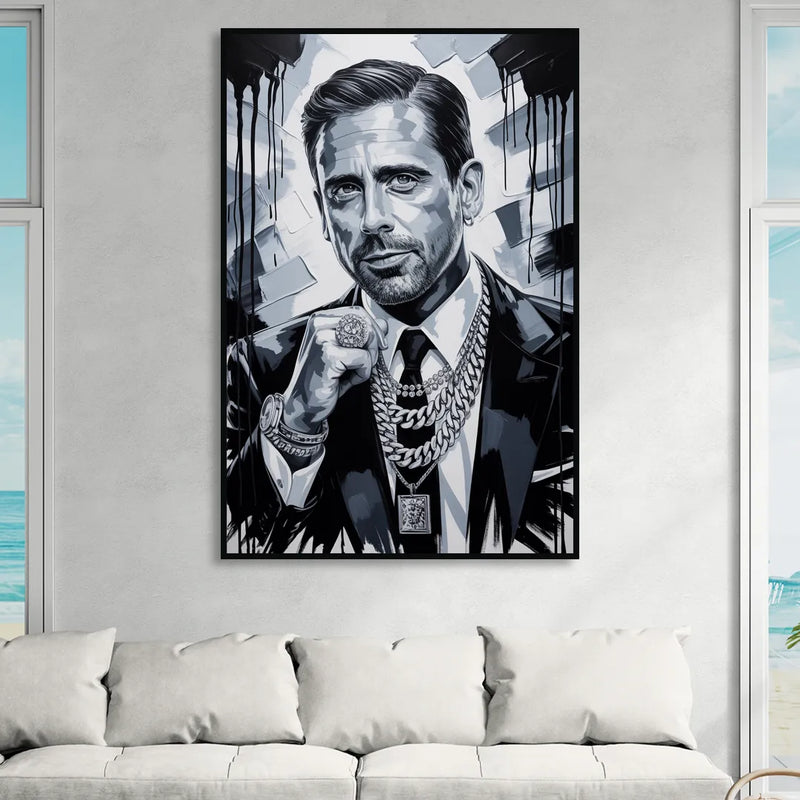 Office Legend Living Room - Black Canvas Wall Art