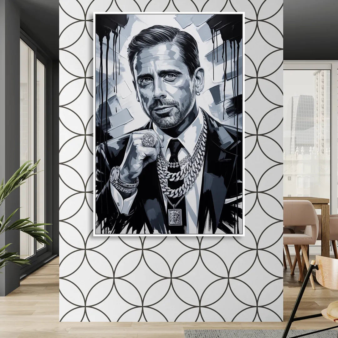 Office Legend Living Room - White Canvas Wall Art