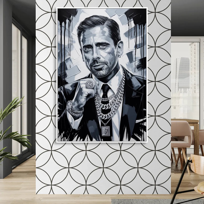Office Legend Living Room - White Canvas Wall Art