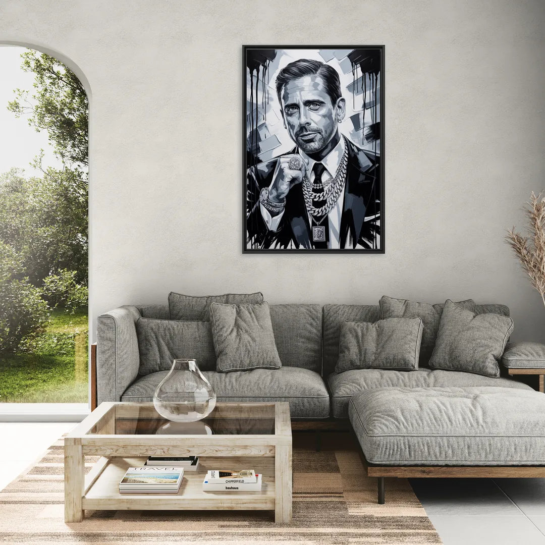 Office Legend - Living Room Black Frame Canvas