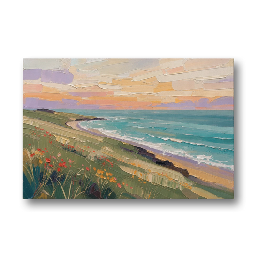 Oil Painting Landscape Canvas of a Sage Headland - Canvas Wall Art - Front