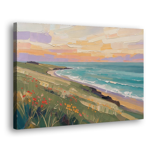 Oil Painting Landscape Canvas of a Sage Headland - Canvas Wall Art - Side