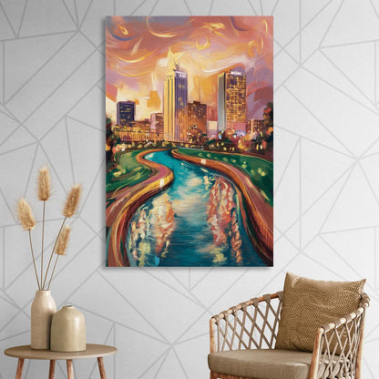 Oklahoma City Bricktown Canal Sitting Room - Canvas Wall Art