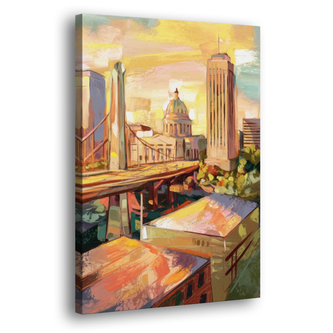 Oklahoma City Historic Landmarks - Canvas Wall Art - Side