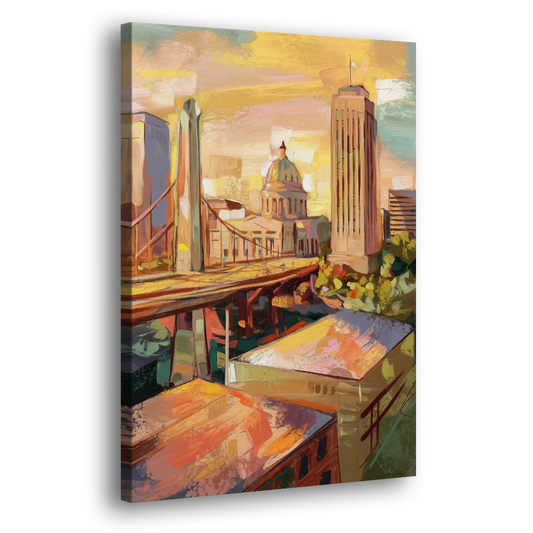 Oklahoma City Historic Landmarks Side - Canvas Wall Art