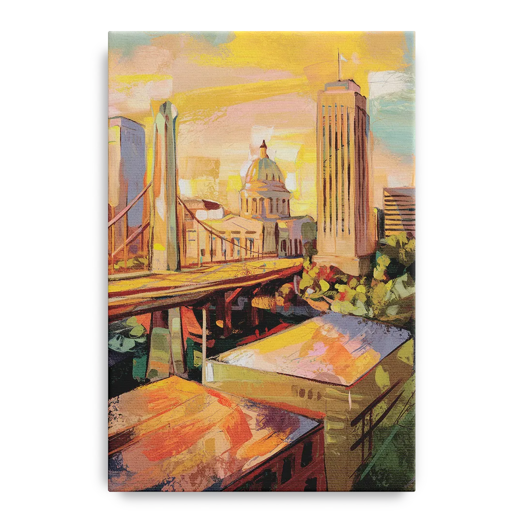 Oklahoma City Historic Landmarks Front - Canvas Wall Art