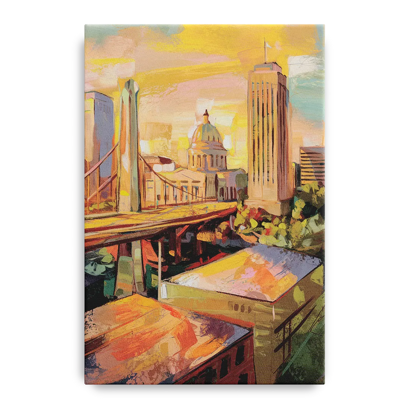 Oklahoma City Historic Landmarks Front - Canvas Wall Art