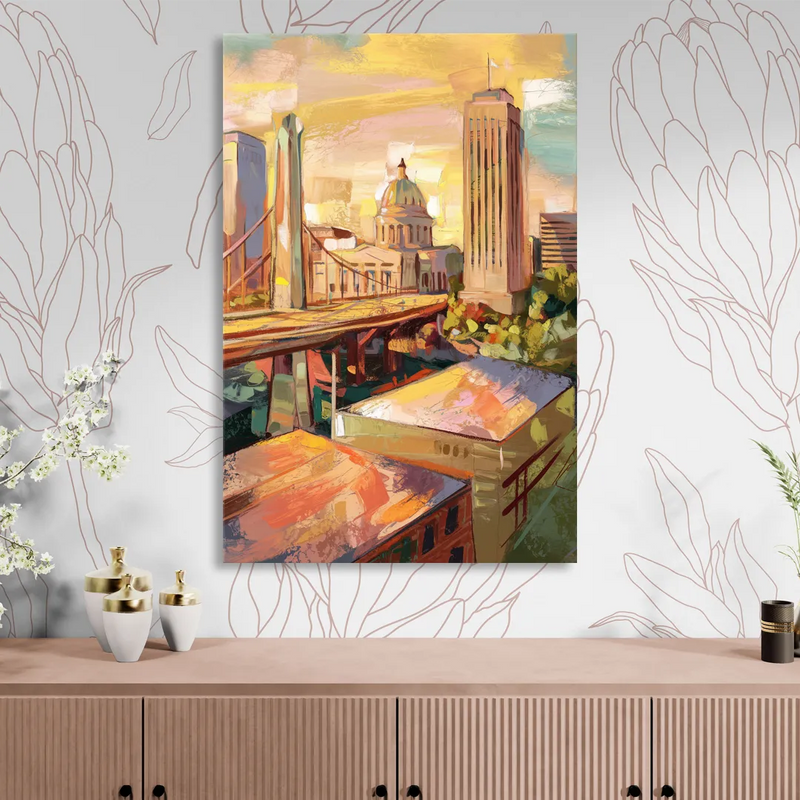 Oklahoma City Historic Landmarks Sitting Room - Canvas Wall Art
