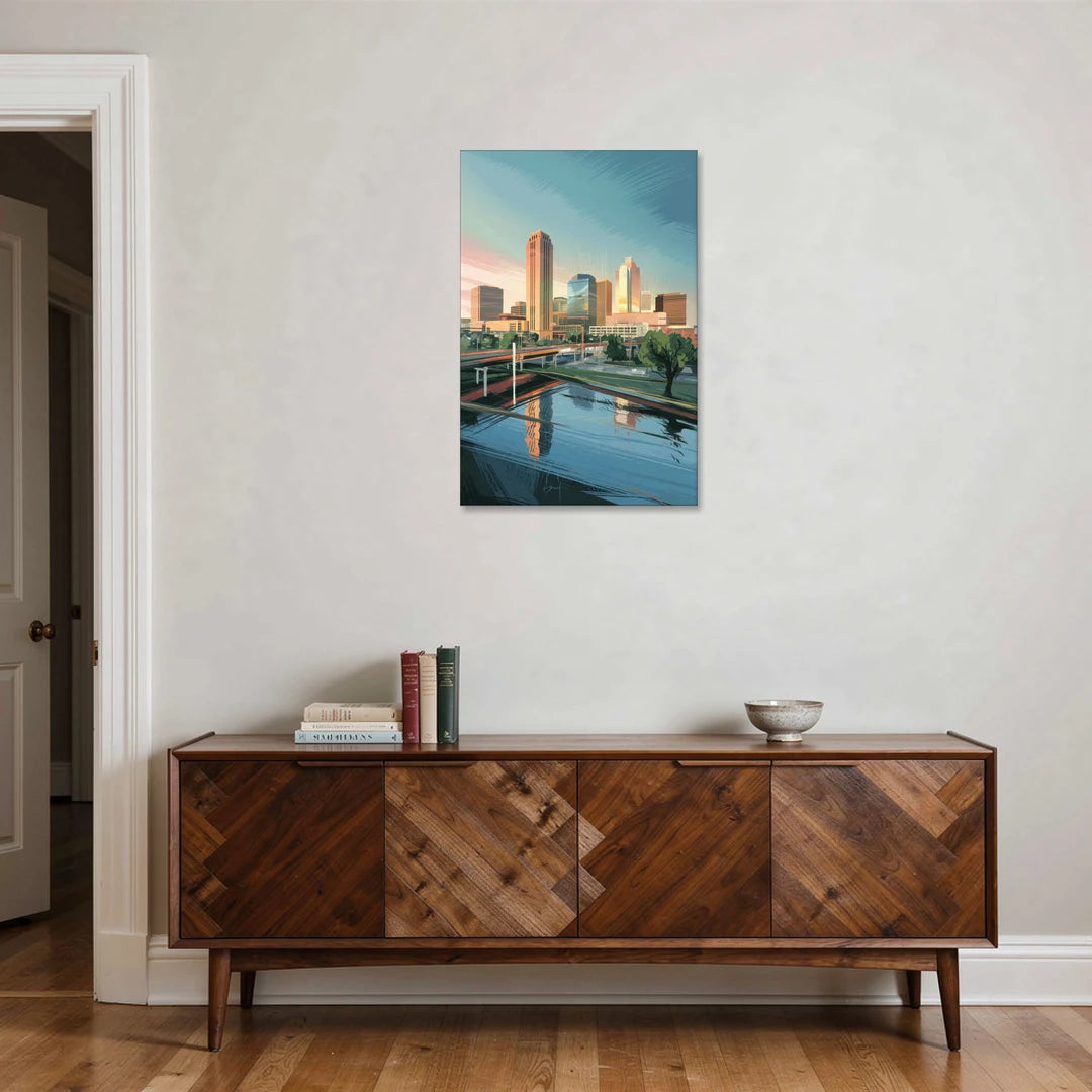 Oklahoma City Modern Architecture - Canvas Wall Art - Coffee Table - 24x36