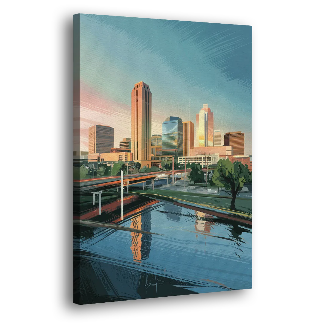 Oklahoma City Modern Architecture Side - Canvas Wall Art
