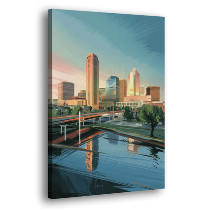 Oklahoma City Modern Architecture Side - Canvas Wall Art