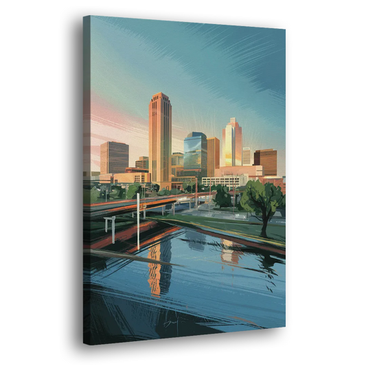 Oklahoma City Modern Architecture Side - Canvas Wall Art