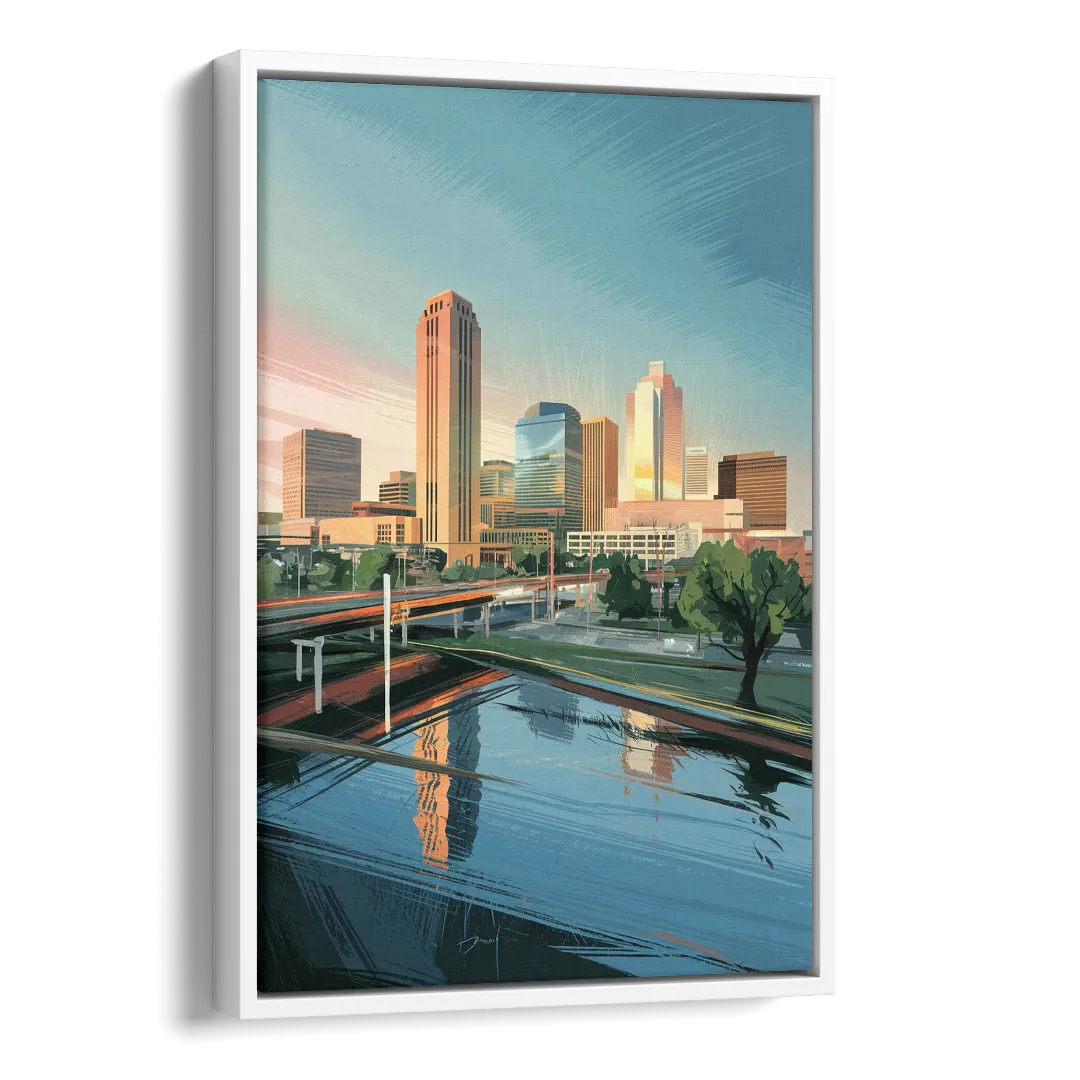 Oklahoma City Modern Architecture Side - White Canvas Wall Art