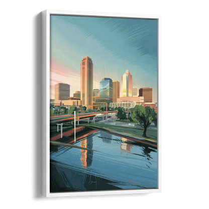 Oklahoma City Modern Architecture Side - White Canvas Wall Art