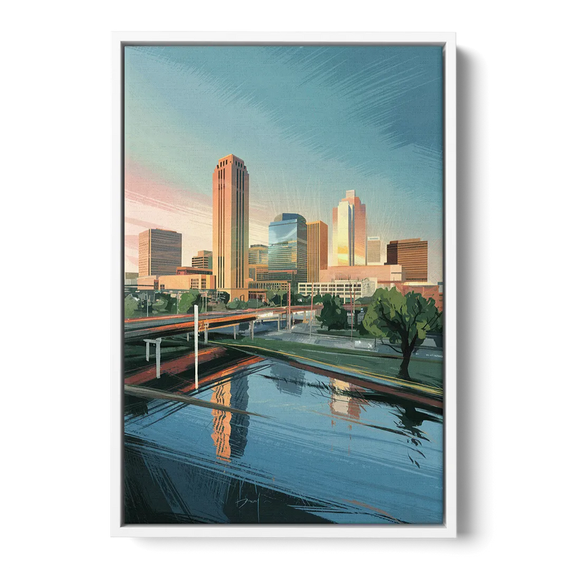 Oklahoma City Modern Architecture Front - White Canvas Wall Art