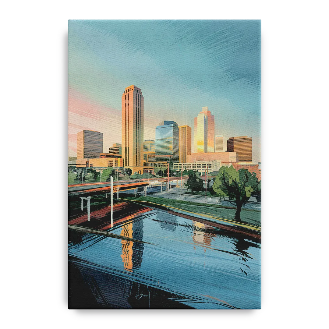 Oklahoma City Modern Architecture Front - Canvas Wall Art