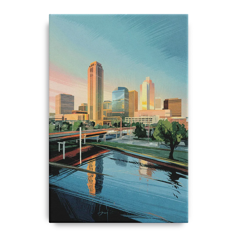 Oklahoma City Modern Architecture Front - Canvas Wall Art