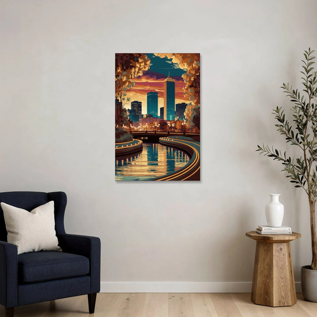Oklahoma City Scenic Views - Canvas Wall Art - Sofa - 24x36