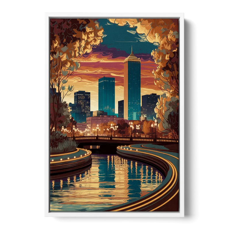 Oklahoma City Scenic Views Front - White Canvas Wall Art