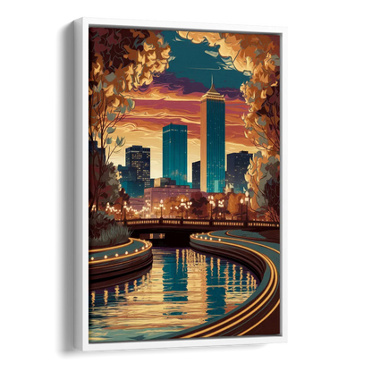 Oklahoma City Scenic Views Side - White Canvas Wall Art