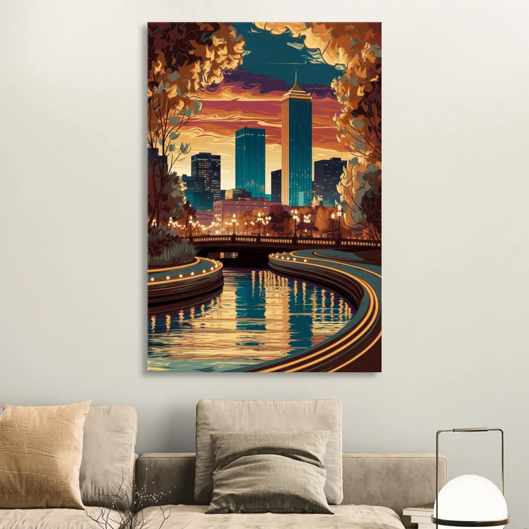 Oklahoma City Scenic Views Sitting Room - Canvas Wall Art