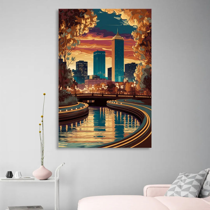 Oklahoma City Scenic Views Living Room - Canvas Wall Art