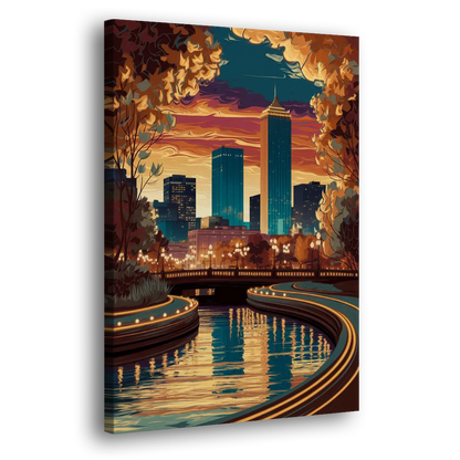 Oklahoma City Scenic Views Side - Canvas Wall Art