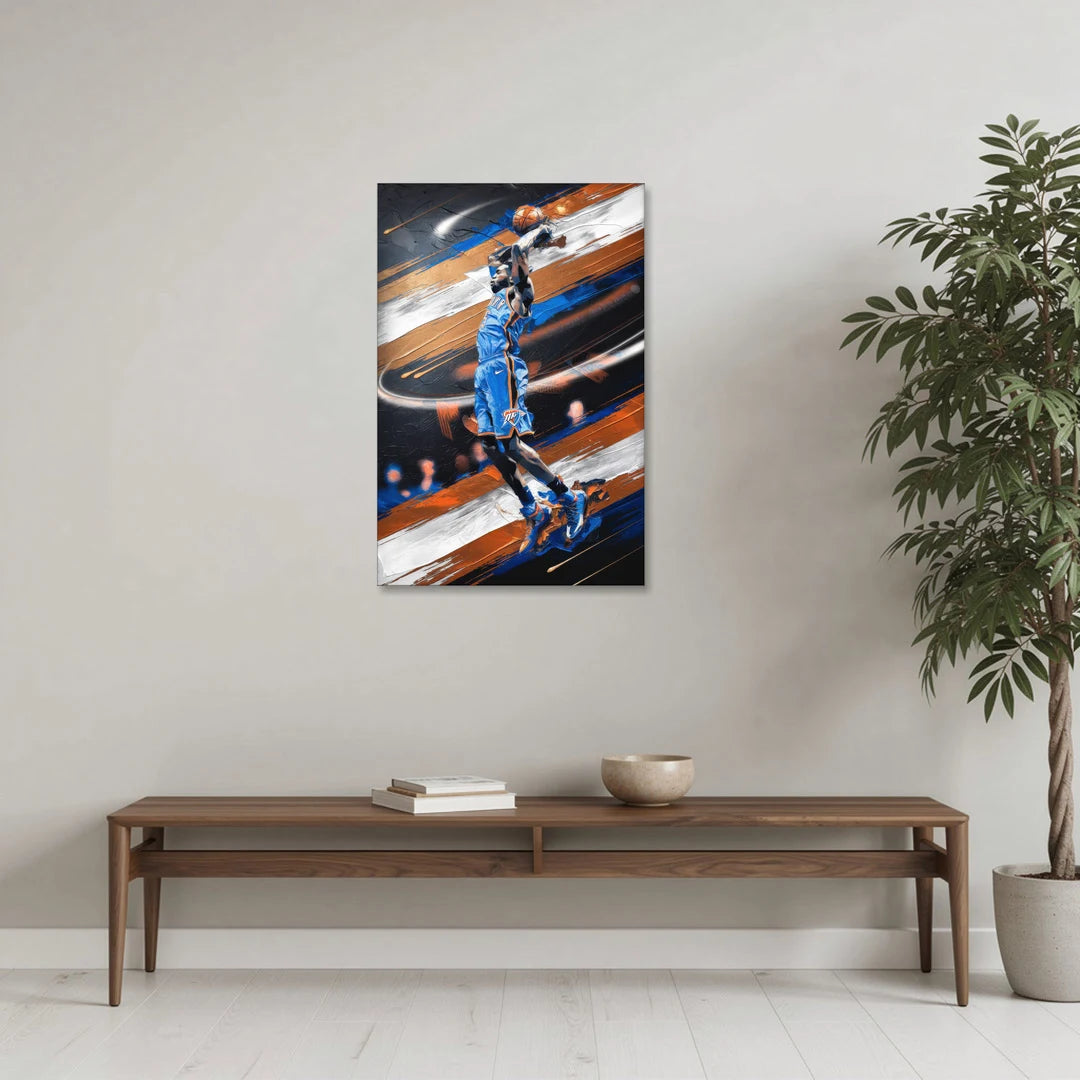 Oklahoma City Thunder Basketball - Canvas Wall Art - Coffee Table - 24x36
