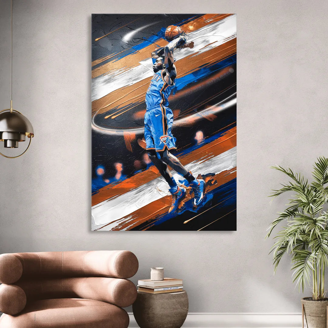 Oklahoma City Thunder Basketball Sitting Room - Canvas Wall Art