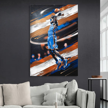 Oklahoma City Thunder Basketball Living Room - Canvas Wall Art