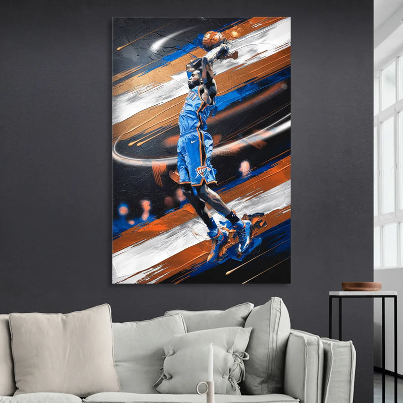 Oklahoma City Thunder Basketball Living Room - Canvas Wall Art