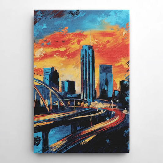 Oklahoma City Thunder Skyline - Canvas Wall Art