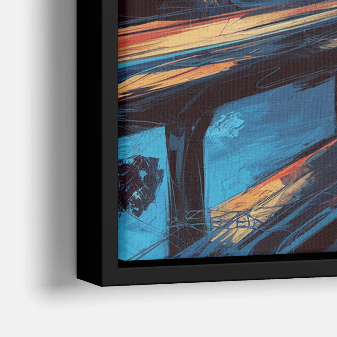 Oklahoma City Thunder Skyline - Close-Up Black Frame Canvas